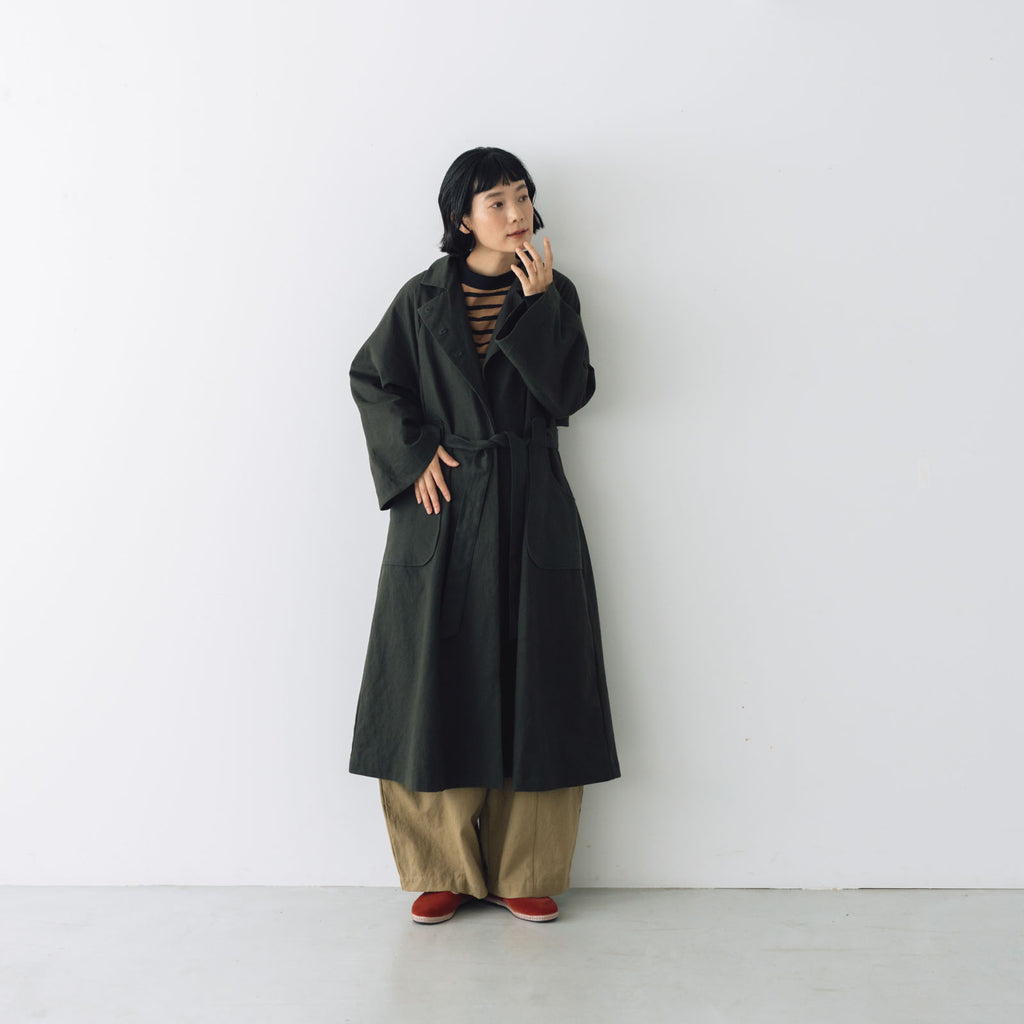 MAGALI コットンリネン アンティークキャンバス トレンチコート