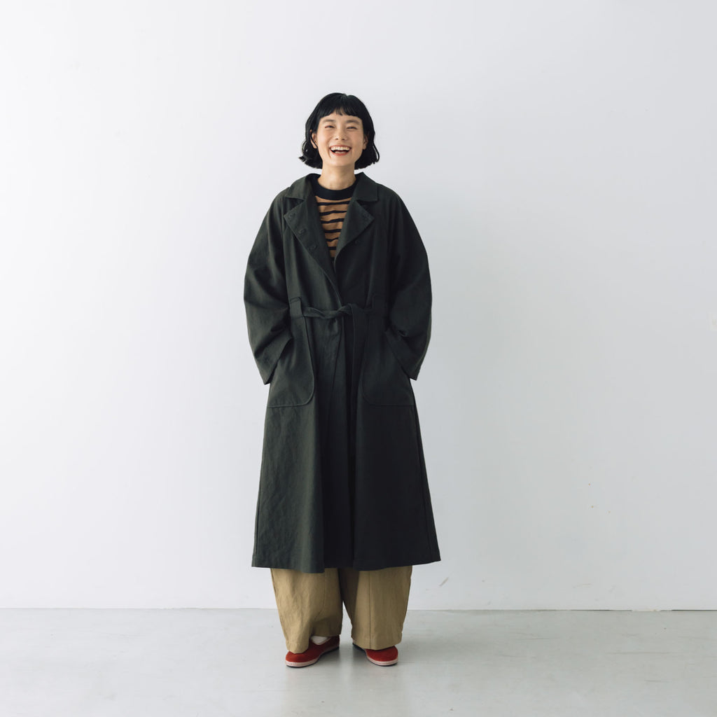 MAGALI コットンリネン アンティークキャンバス トレンチコート