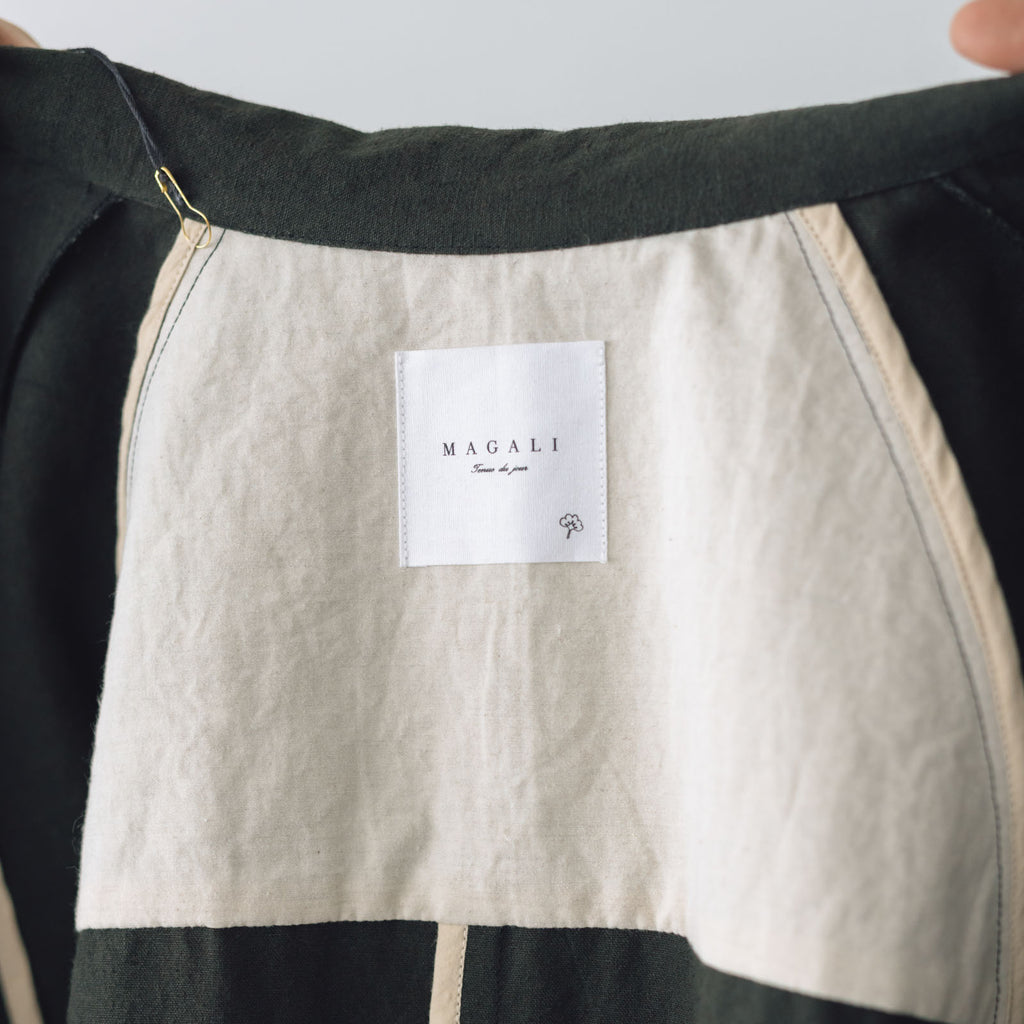 MAGALI コットンリネン アンティークキャンバス トレンチコート