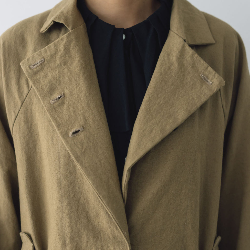 MAGALI コットンリネン アンティークキャンバス トレンチコート