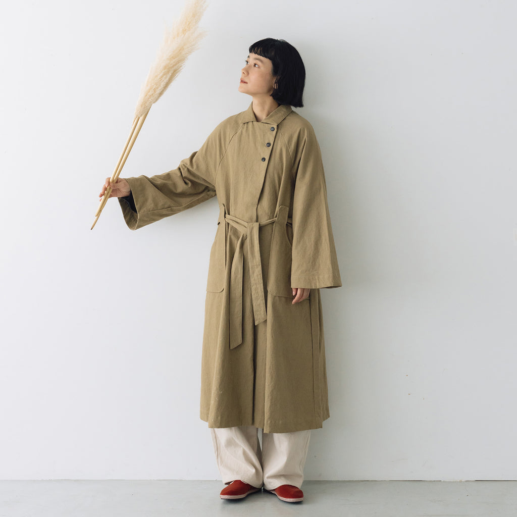 MAGALI コットンリネン アンティークキャンバス トレンチコート