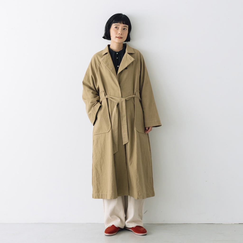 MAGALI コットンリネン アンティークキャンバス トレンチコート