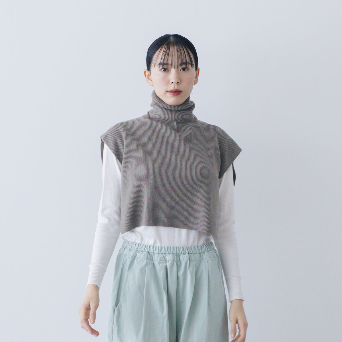 evam eva vie ウール パイル スヌード グレージュ F