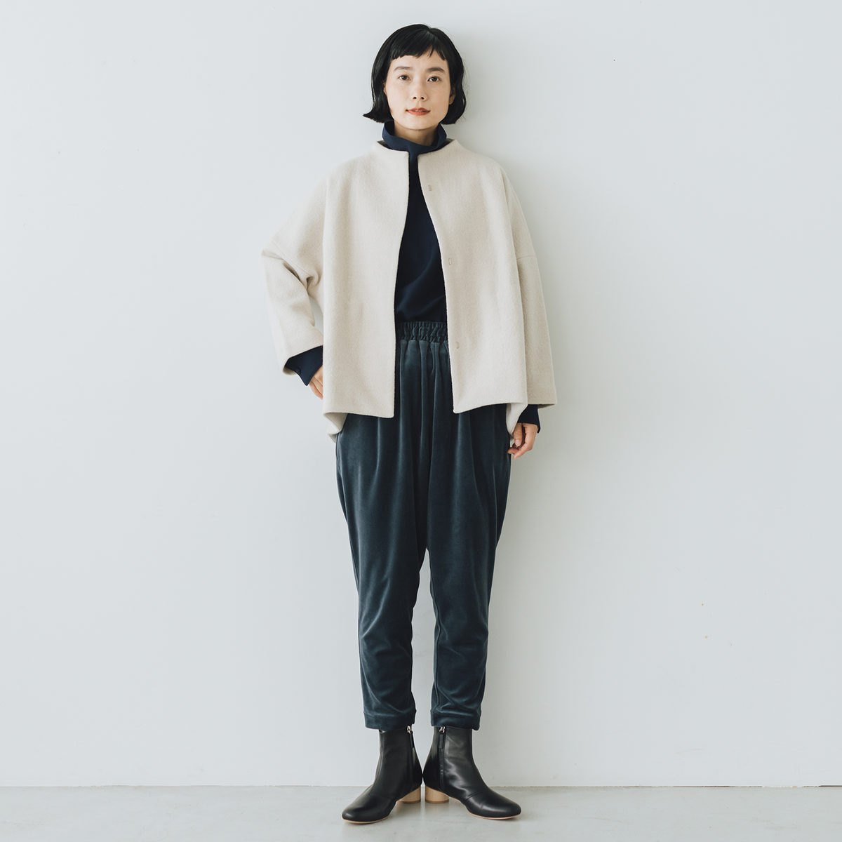 evam eva プレスウールショートコート｜くらすこと オンラインストア