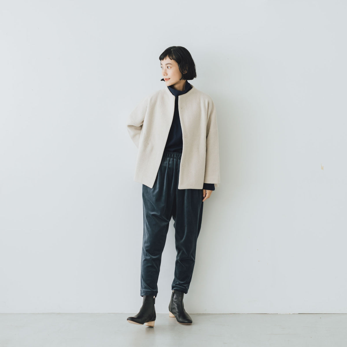 evam eva プレスウールショートコート｜くらすこと オンラインストア