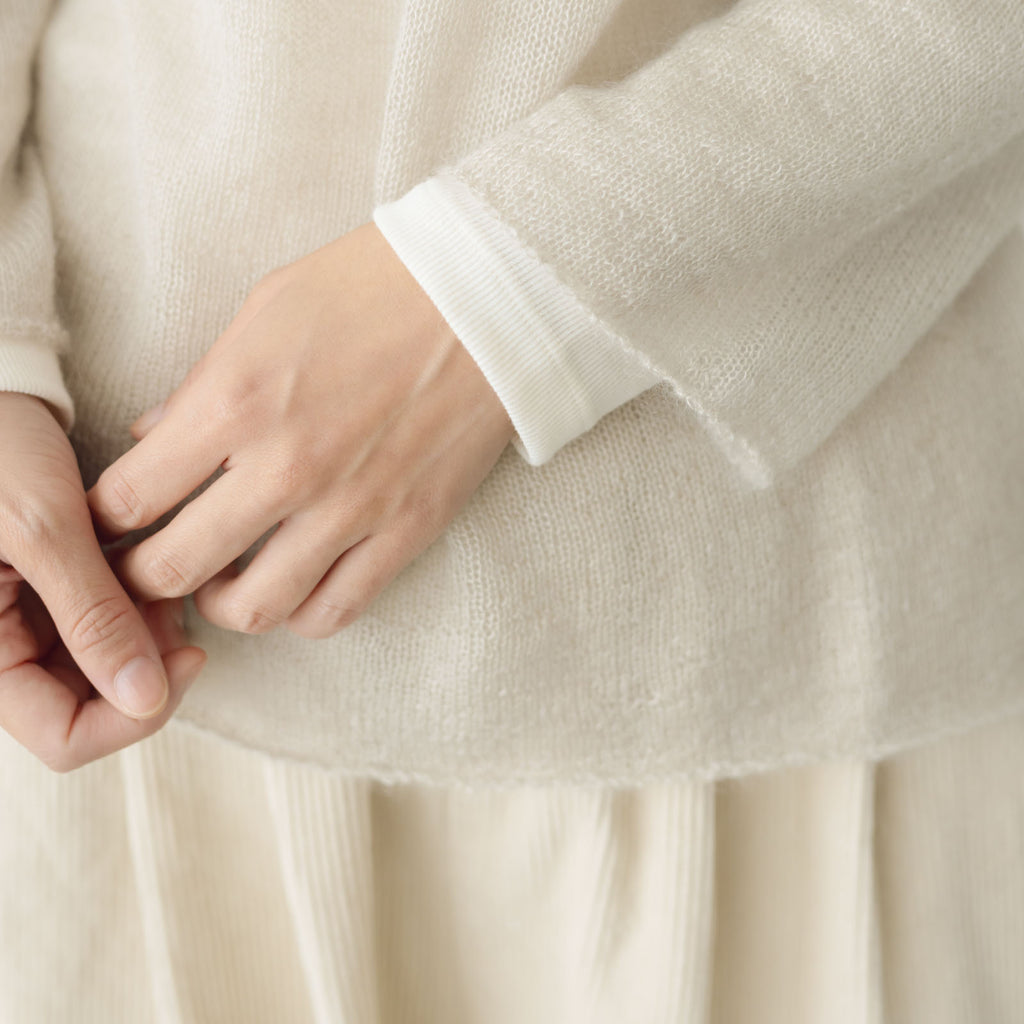 evam eva モヘアシルクプルオーバー