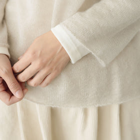 evam eva モヘアシルクプルオーバー