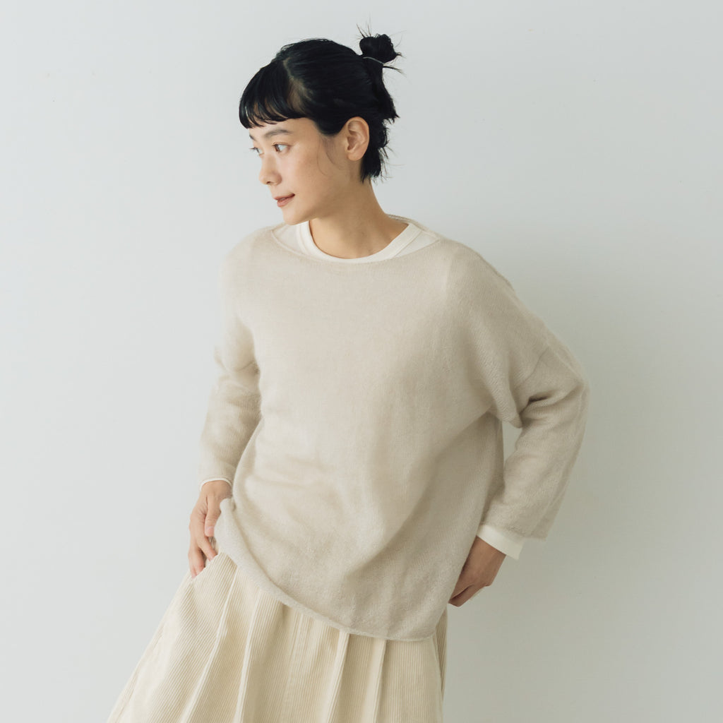 evam eva モヘアシルクプルオーバー