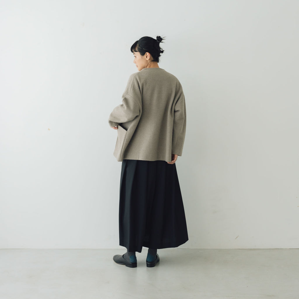 evam eva プレスウールショートコート