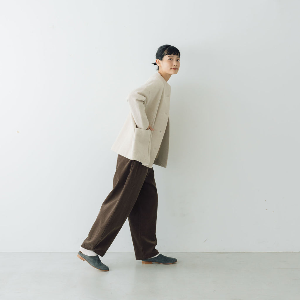 evam eva プレスウールショートコート