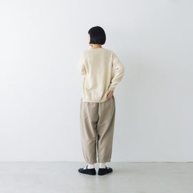 evam eva ブラッシュドコットン クロップドパンツ グレージュ