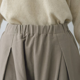 evam eva ブラッシュドコットン クロップドパンツ グレージュ
