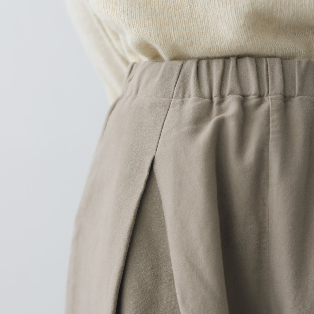 evam eva ブラッシュドコットン クロップドパンツ グレージュ