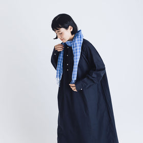 miiThaaii カディコットン チェックスカーフ ブルー