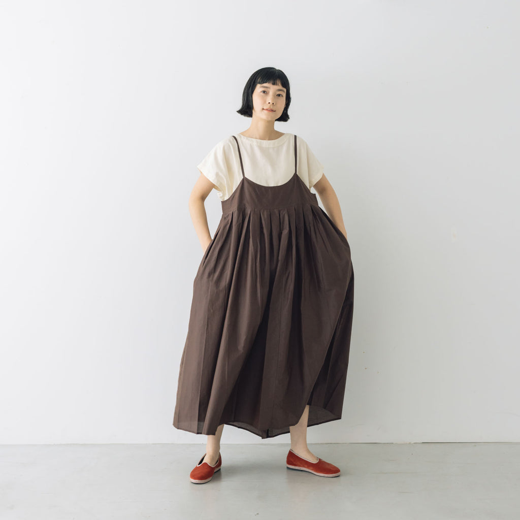 miiThaaii コットンシルク アミン スリップドレス ショコラ