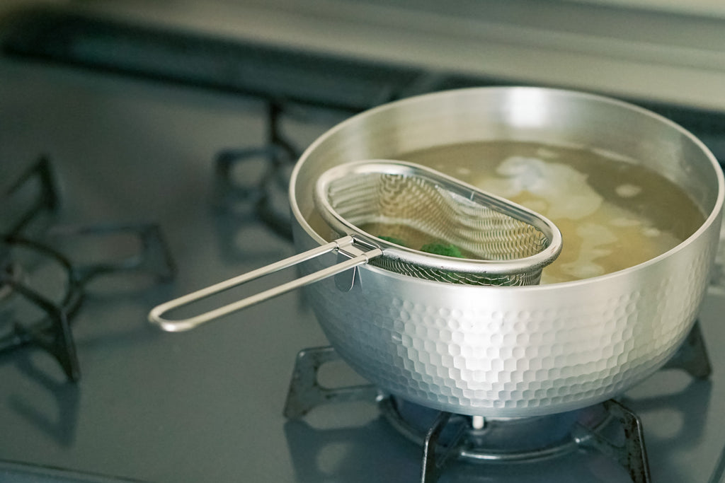 家事問屋 茹で分けザル 9