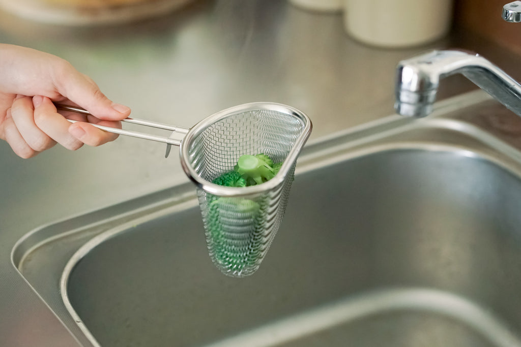 家事問屋 茹で分けザル 9