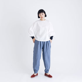 【SALE】Gauze# モダニスト ギャザースリーブ ブラウス