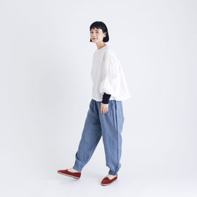 【SALE】Gauze# モダニスト ギャザースリーブ ブラウス