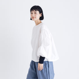 【SALE】Gauze# モダニスト ギャザースリーブ ブラウス