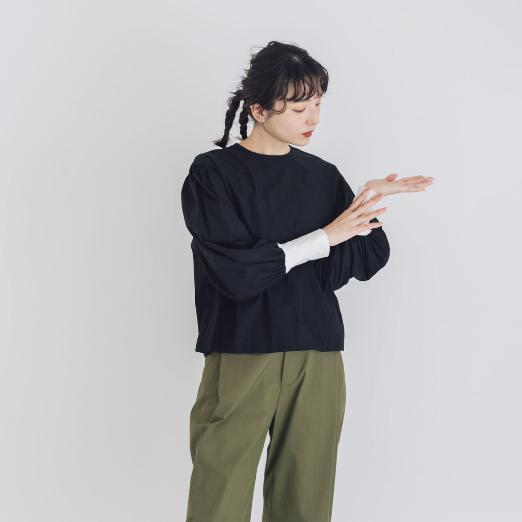 【SALE】Gauze# モダニスト ギャザースリーブ ブラウス