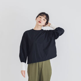 【SALE】Gauze# モダニスト ギャザースリーブ ブラウス