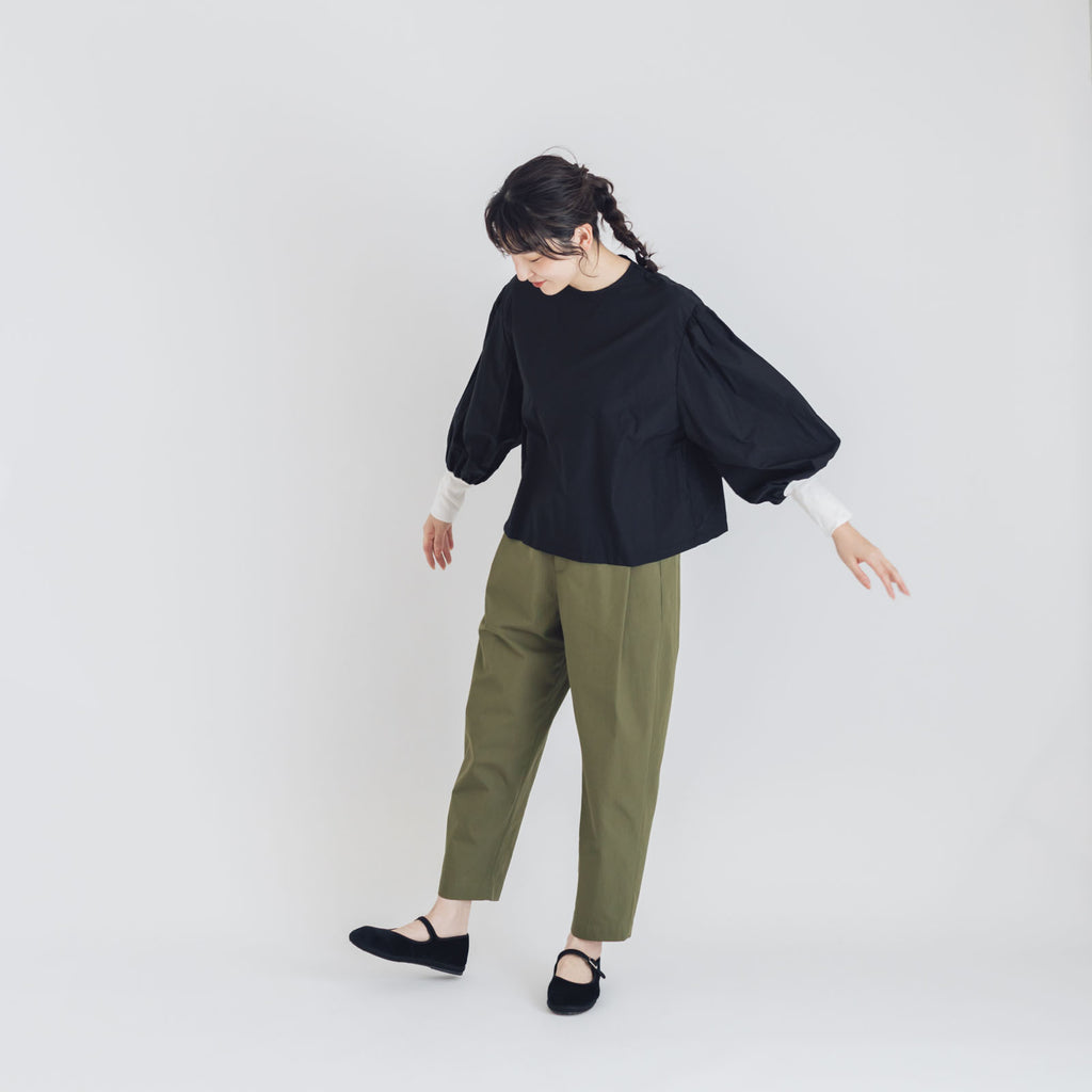 【SALE】Gauze# モダニスト ギャザースリーブ ブラウス