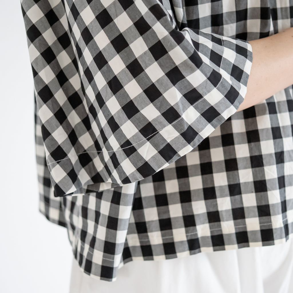 Gauze# ベルスリーブプルオーバー ブラックギンガム