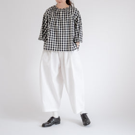 Gauze# ベルスリーブプルオーバー ブラックギンガム