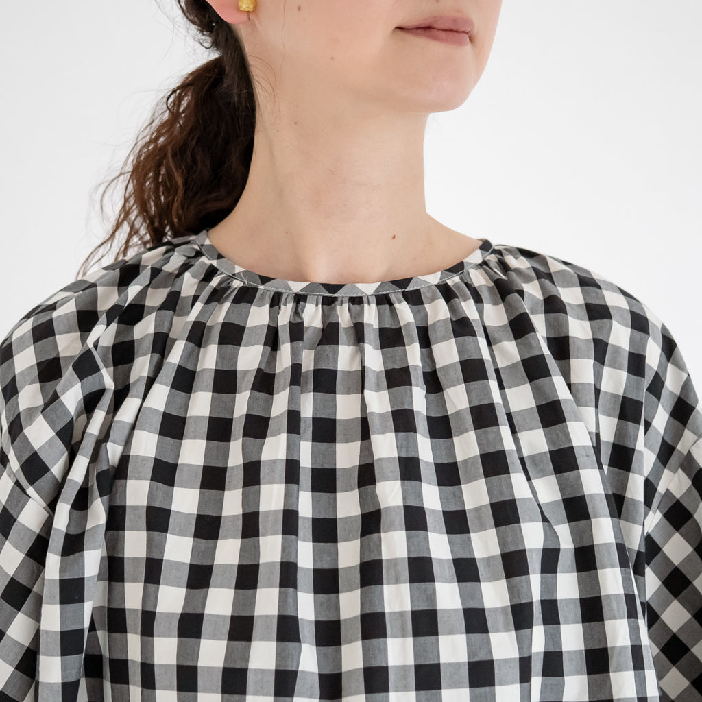 Gauze# ベルスリーブプルオーバー ブラックギンガム