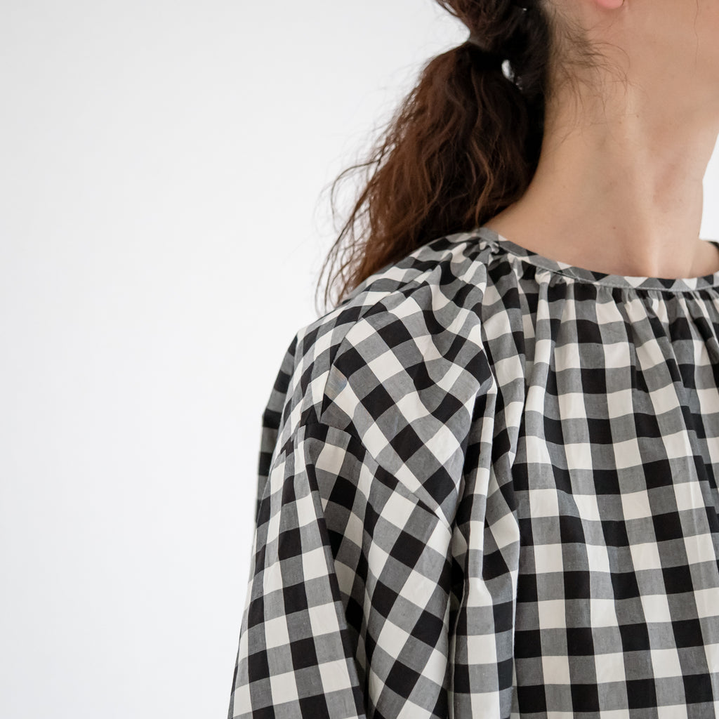 Gauze# ベルスリーブプルオーバー ブラックギンガム