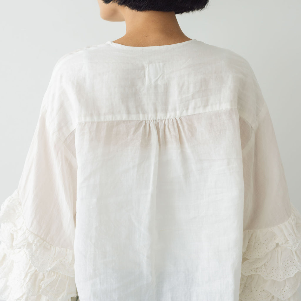 Gauze# レースフリルスリーブブラウス