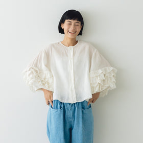 Gauze# レースフリルスリーブブラウス