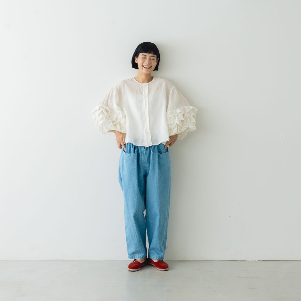 Gauze# レースフリルスリーブブラウス