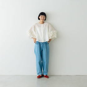 Gauze# レースフリルスリーブブラウス