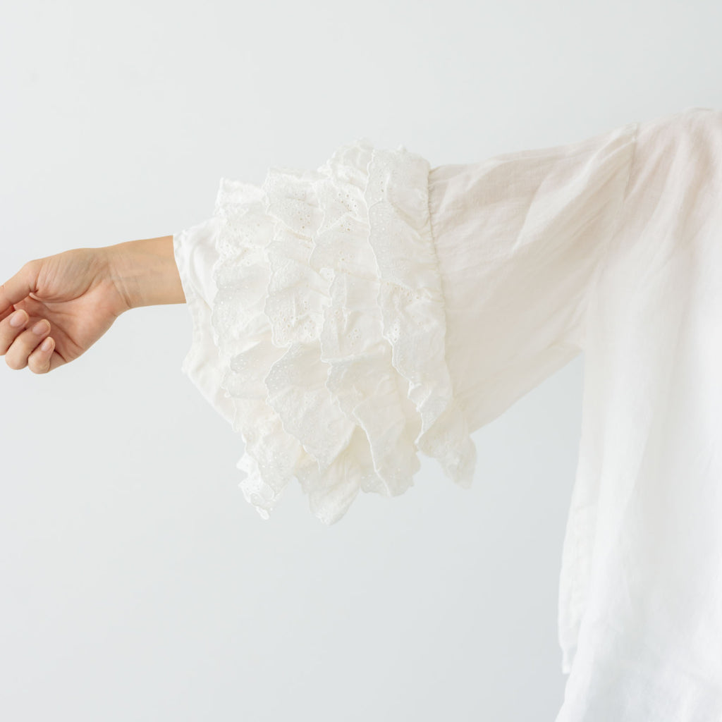 Gauze# レースフリルスリーブブラウス