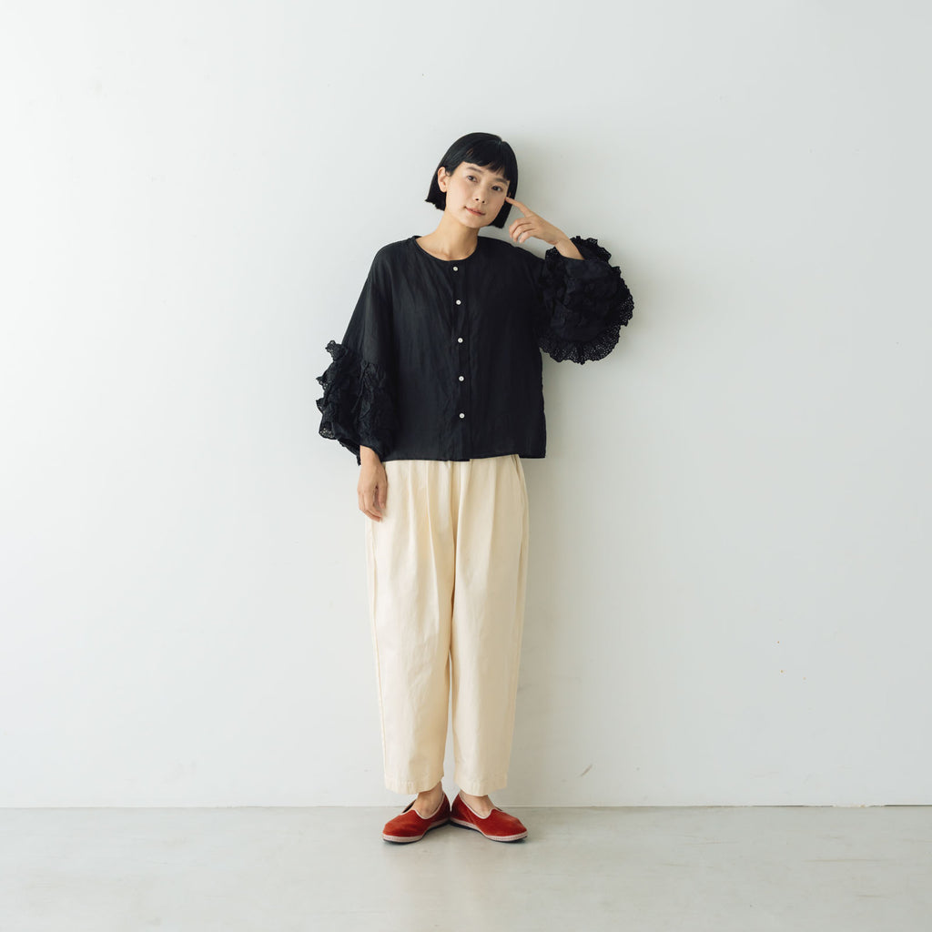 Gauze# レースフリルスリーブブラウス