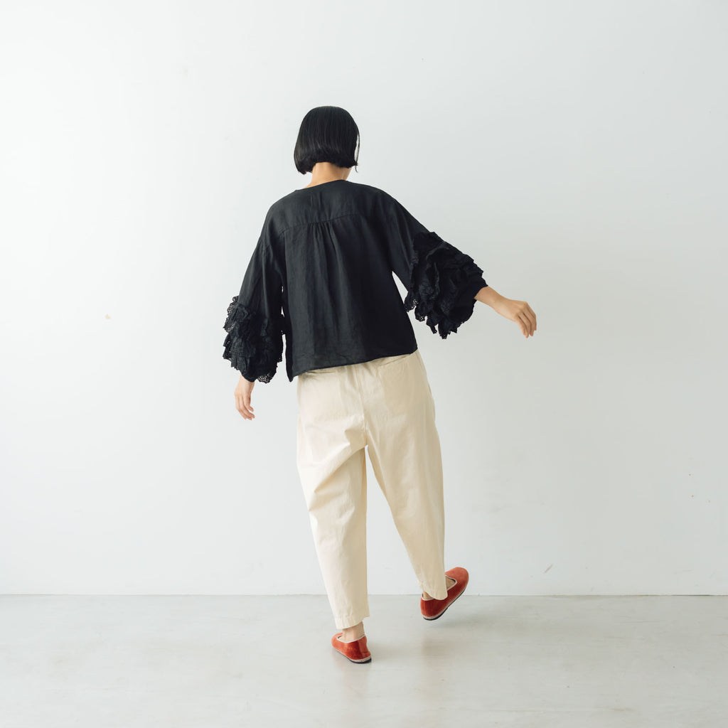 Gauze# レースフリルスリーブブラウス