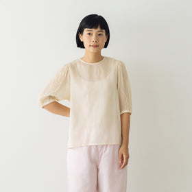 Gauze# ギャザースリーブブラウス