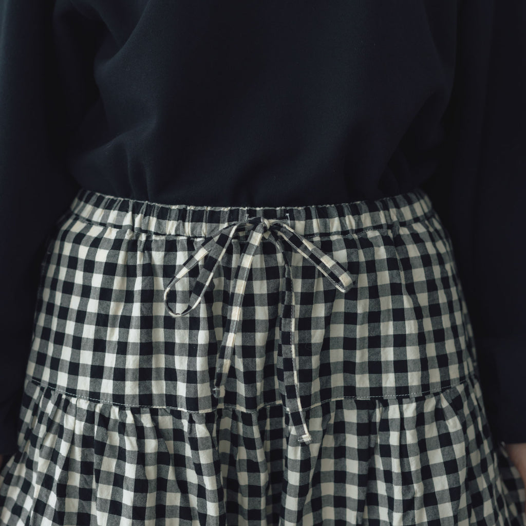 Gauze# ドライコットン ギンガム クリムトパンツ ブラックギンガム