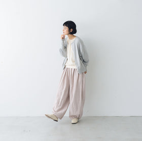 Gauze# ギャザースリーブ ニットカーディガン