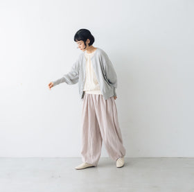 Gauze# ギャザースリーブ ニットカーディガン