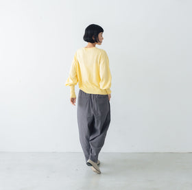 Gauze# ギャザースリーブ ニットカーディガン