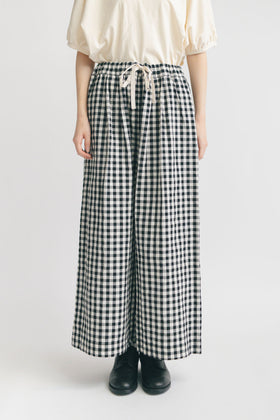 Gauze# ギンガム シン ルーミーパンツ