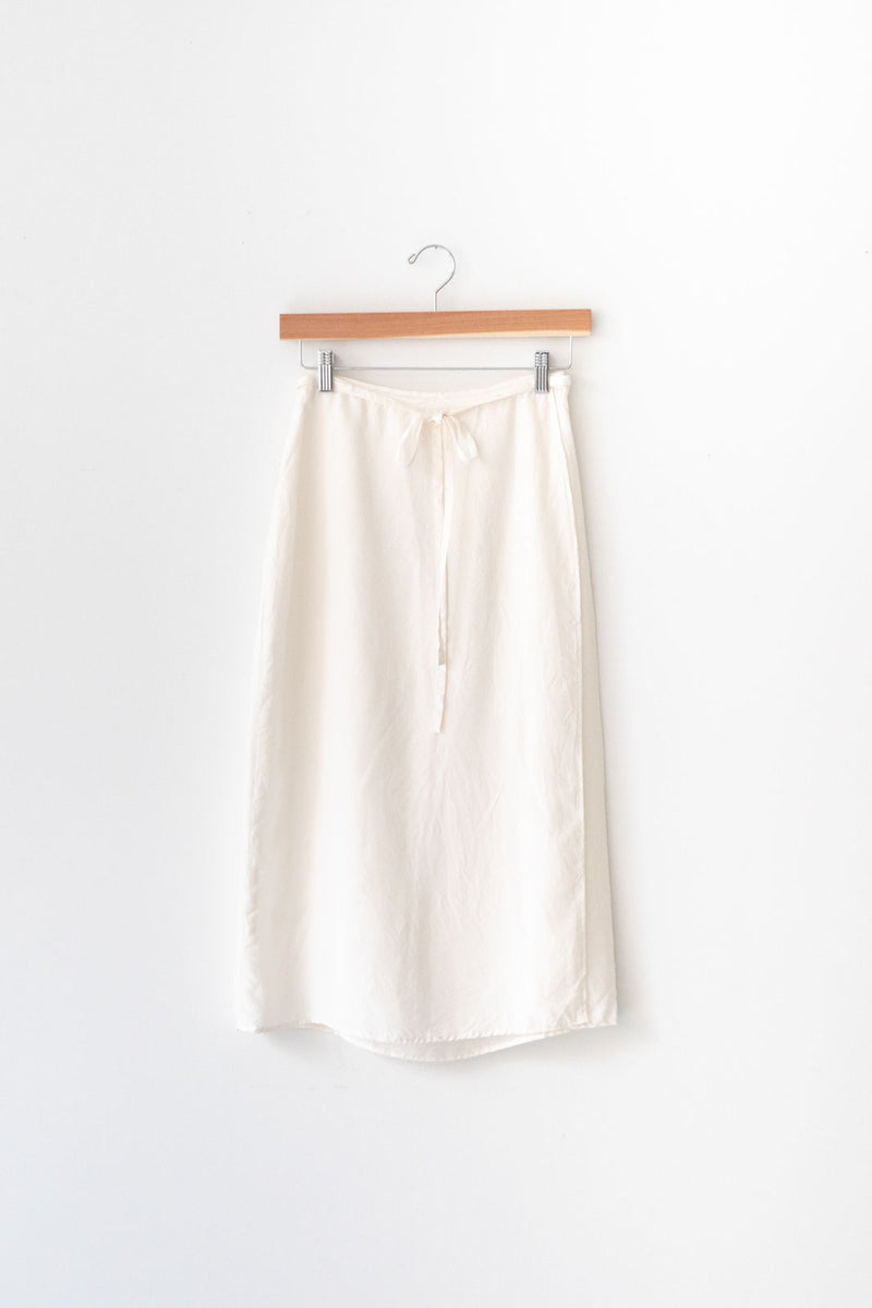 値下げ【Yoli】Silk wrap skirt シルクラップスカート ホワイトヨリ
