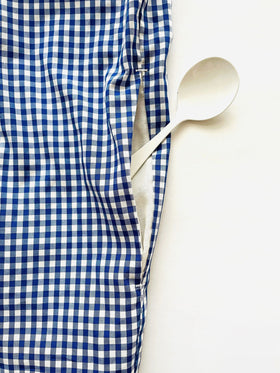 pot and tea チェック柄スモックボリュームワンピース(ロング)