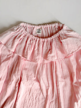 pot and tea ガーゼのゴムそで口 ブラウス