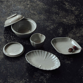 林拓児 貫入 蓋付どんぶり