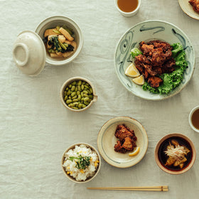 林拓児 貫入 蓋付どんぶり