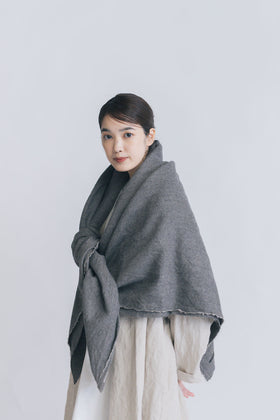 Honnete ワイドストール ウール/リネン ウォッシュドツイル